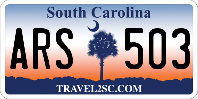 SC license plate ARS503