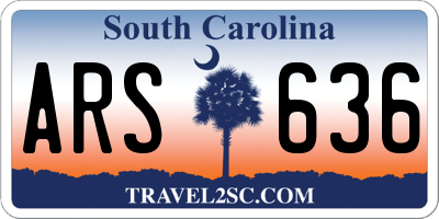 SC license plate ARS636