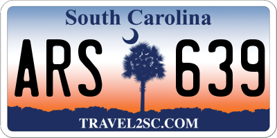 SC license plate ARS639