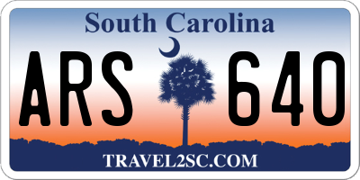 SC license plate ARS640