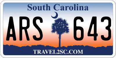 SC license plate ARS643