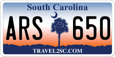 SC license plate ARS650