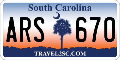 SC license plate ARS670