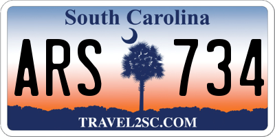 SC license plate ARS734