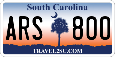 SC license plate ARS800