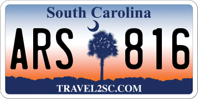 SC license plate ARS816