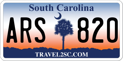 SC license plate ARS820
