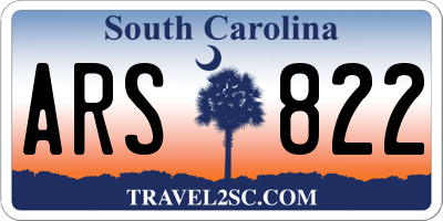 SC license plate ARS822