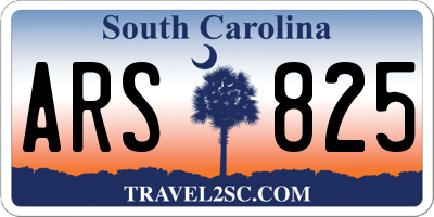 SC license plate ARS825