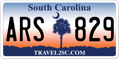 SC license plate ARS829