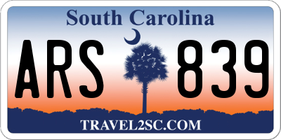 SC license plate ARS839