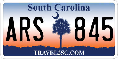SC license plate ARS845