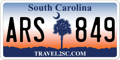 SC license plate ARS849