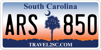 SC license plate ARS850