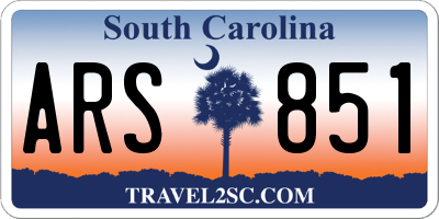 SC license plate ARS851