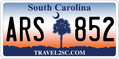 SC license plate ARS852