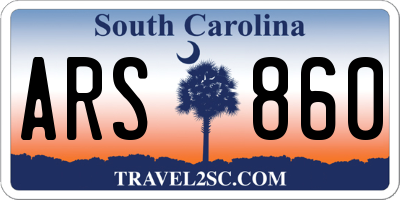 SC license plate ARS860