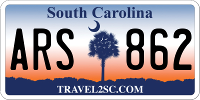 SC license plate ARS862