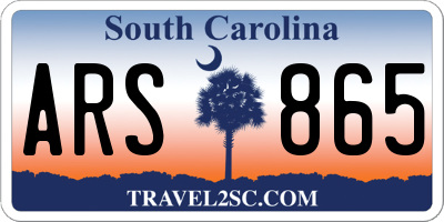 SC license plate ARS865