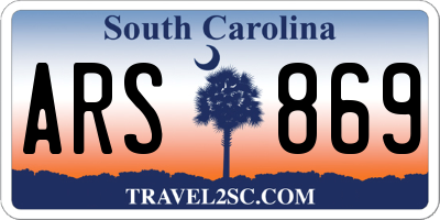 SC license plate ARS869