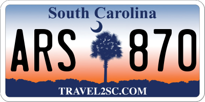 SC license plate ARS870