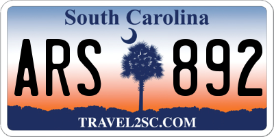 SC license plate ARS892