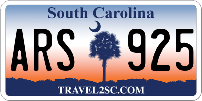 SC license plate ARS925
