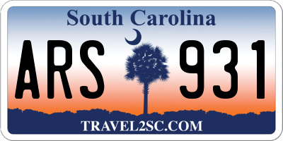 SC license plate ARS931