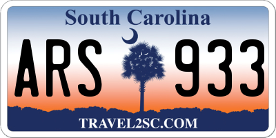 SC license plate ARS933