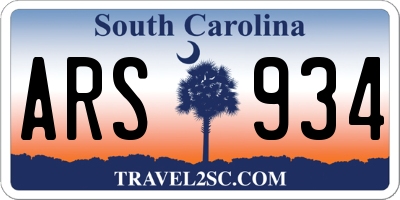 SC license plate ARS934