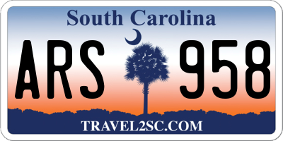 SC license plate ARS958