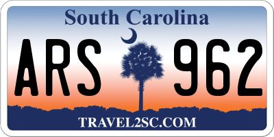 SC license plate ARS962