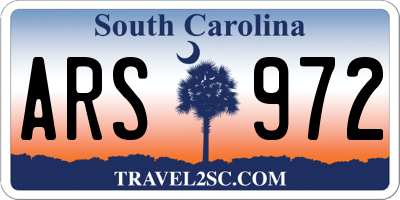 SC license plate ARS972