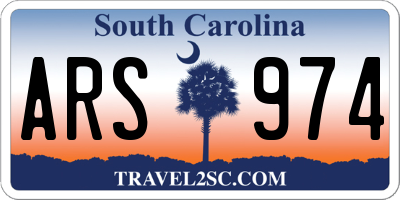 SC license plate ARS974