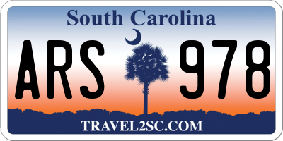 SC license plate ARS978