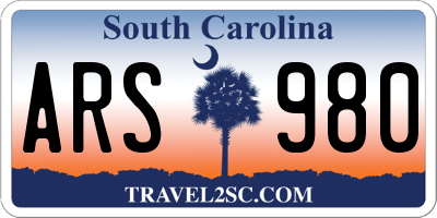 SC license plate ARS980