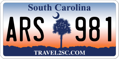SC license plate ARS981