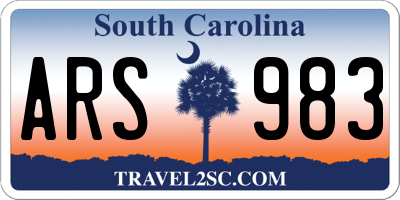 SC license plate ARS983