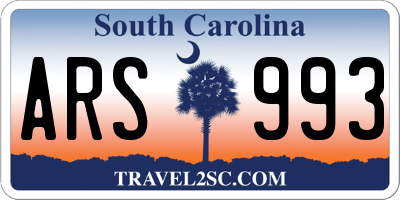 SC license plate ARS993