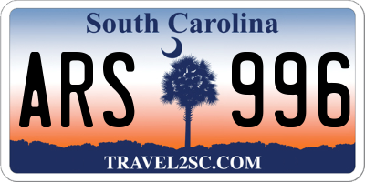 SC license plate ARS996