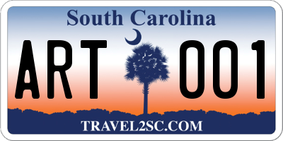 SC license plate ART001