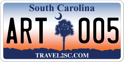 SC license plate ART005