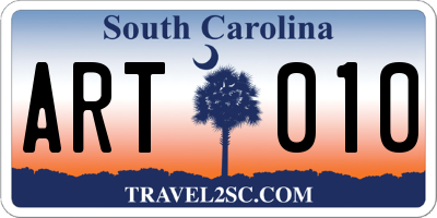 SC license plate ART010