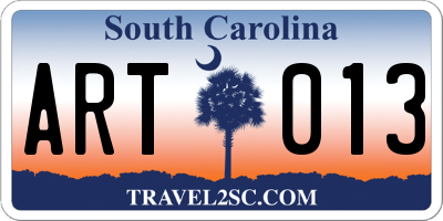 SC license plate ART013