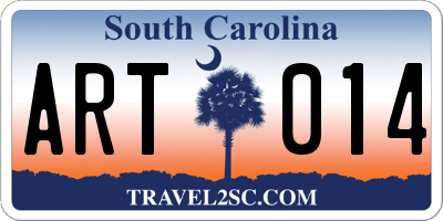 SC license plate ART014
