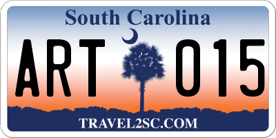 SC license plate ART015