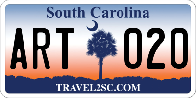 SC license plate ART020