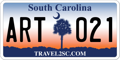 SC license plate ART021