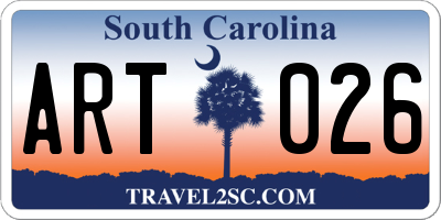 SC license plate ART026