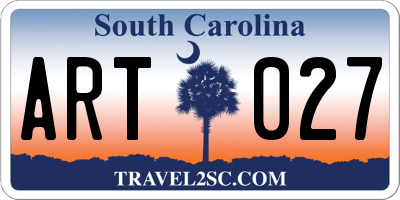 SC license plate ART027